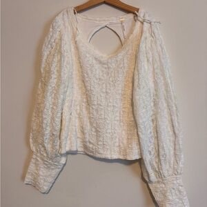 Free People White Lace Women's Top - Large